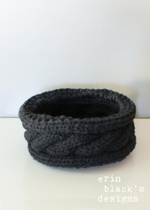 Twisted Cable Chunky Knit Basket (HomDec011)