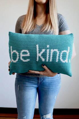 Be Kind Pillow in Lion Brand 24/7 Cotton - Downloadable PDF