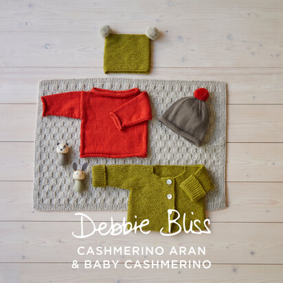 Jacket, Sweater, Beanie, Hat & Blanket - Layette Knitting Pattern in Debbie Bliss - Downloadable PDF