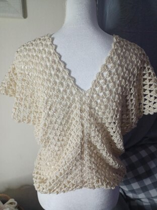 Pyramid Stitch Crochet Mesh Top