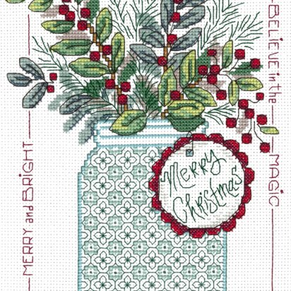 Imaginating Merry Christmas Jar Cross Stitch Kit
