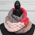 Lollipop Infinity Scarf & Crocheted Flower