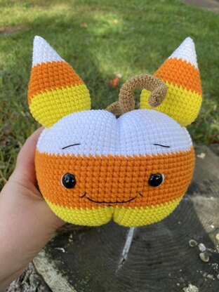 Candy Corn Pumpkin Cat