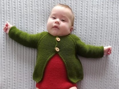 Garter Stitch Cardigan | Cedarwood Baby Cardigan | 0-24 months