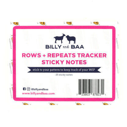 Billy and Baa Rows & Repeats Tracker Sticky Notes
