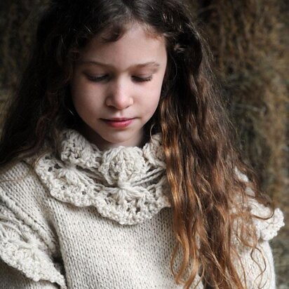 Eco Knit Child/Adult  Adaptable Corndolly Peplum Edged Sweater