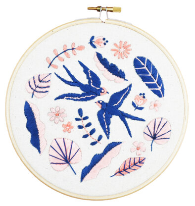 The Modern Crafter Beginner Embroidery DIY Kit - Summer Swallow - 6in