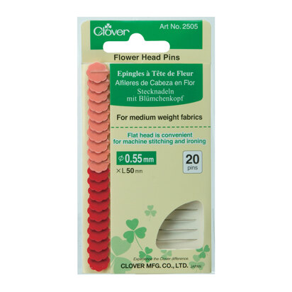 Clover Flower Head Pins - Red