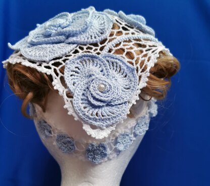 Summer Kerchief hat Irish crochet lace pattern Crochet pattern by Lyubov  Shakhimardanova