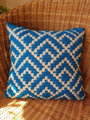 Mosaic Crochet Six Times Six Cushion