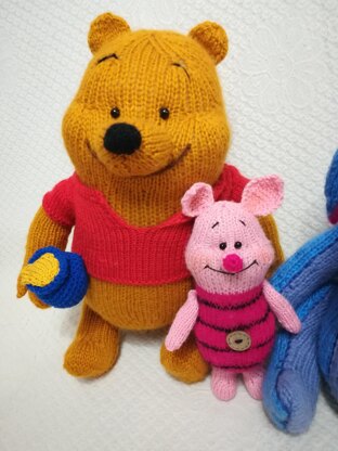 Knitted Winnie the Pooh with Donkey and  Piglet