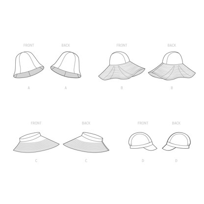 Simplicity Hats in Four Styles S9505 - Paper Pattern, Size A (S-M-L)