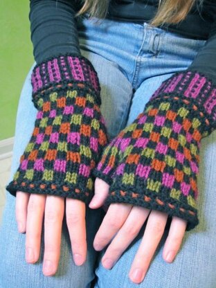 Tiles Fingerless Gloves and Headband