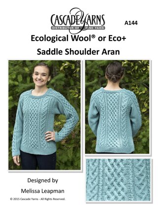 Cascade Yarns A144 Eco Wool Saddle Shoulder Aran (Free)