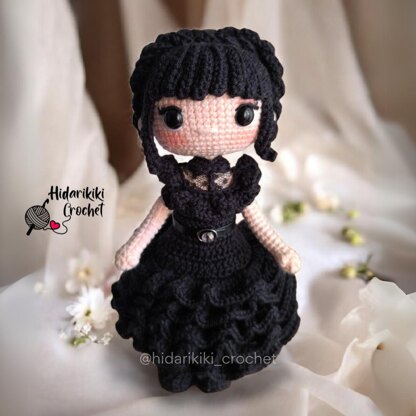 Wednesday Addams amigurumi doll