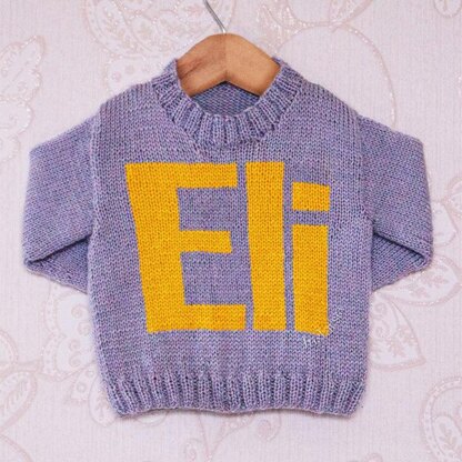 Intarsia - Eli Moniker Chart - Childrens Sweater