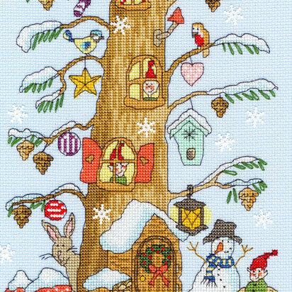 Bothy Threads Santa's Little Helpers Cross Stitch Kit - 19cm x 29cm