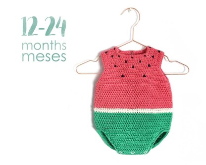 12-24 months - Crochet Watermelon Romper