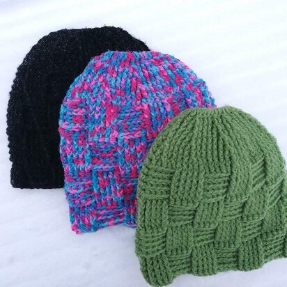 Basket Weave Ponytail Beanie