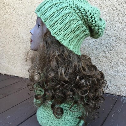 Mock Crochet Slouchy Hat