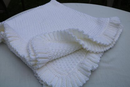 Baby Blanket with Ruffle Edge.