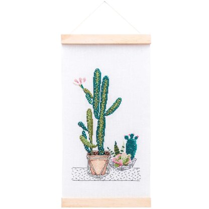 Rico Cacti Cross Stitch Wall Hanging - 20cm x 36cm