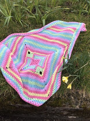 Squareplay neon shawl