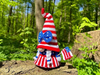 USA Patriotic American Gnome_girl