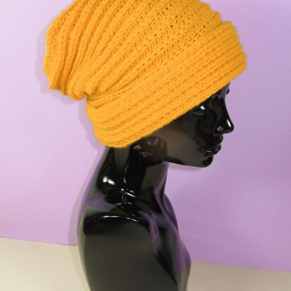 Sideways Fishermans Rib Cuff Slouch Hat