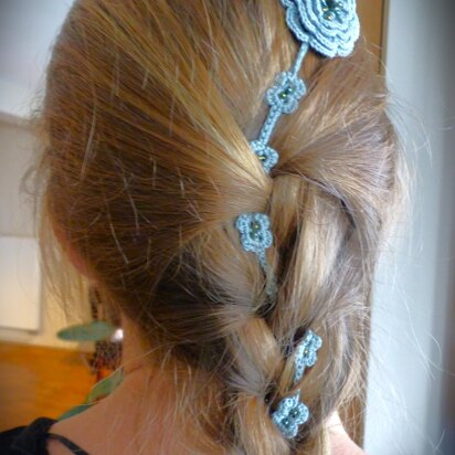 Hair jewel "Blue Flowers"