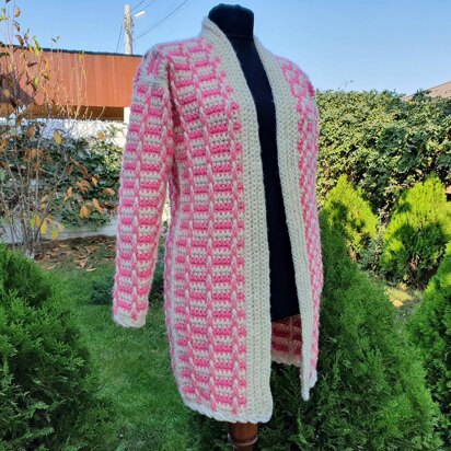 Crochet cozy cardigan for winter