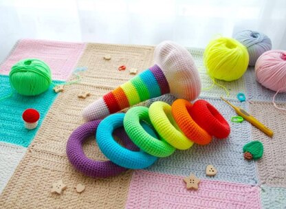 Rainbow stacking rings