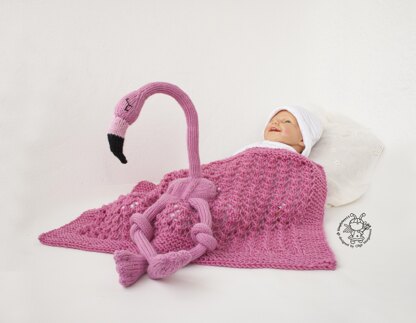 Flamingo Toy Baby Lace Blanket