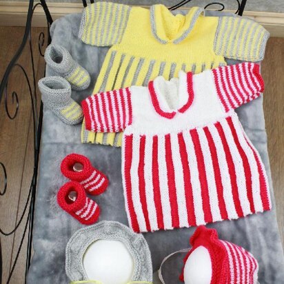 224- Baby Pleated Dress Knitting Pattern #224