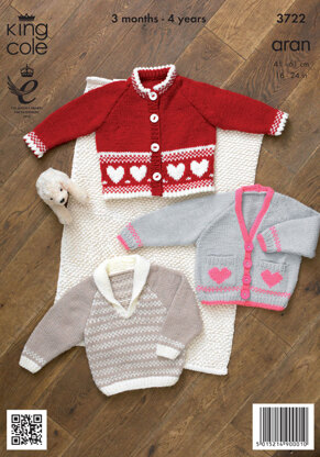 Jacket, Cardigan and Sweater in King Cole Comfort Aran - 3722