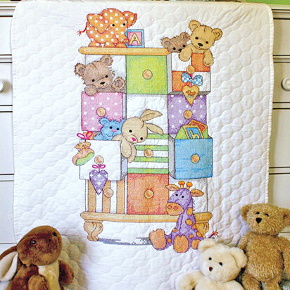 Dimensions Baby Drawers Quilt Stamped Cross Stitch Kit - 86cm x 109cm