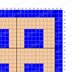 CROCHET PATTERN C2C Beginner-friendly Blue Square Beige Couch Cushion