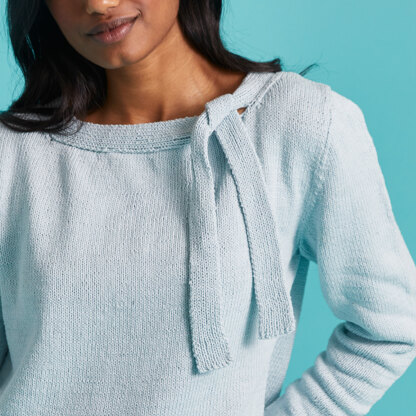 Head In The Clouds Jumper - Free Jumper Knitting Pattern For Women in Paintbox Yarns Cotton 4 Ply by Paintbox Yarns