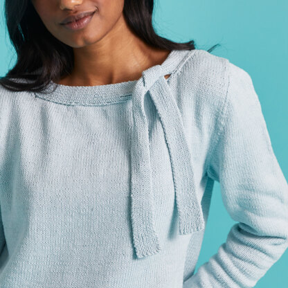 Head In The Clouds Jumper - Free Sweater Knitting Pattern For Women in Paintbox Yarns Cotton 4 Ply by Paintbox Yarns