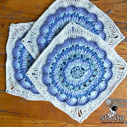 New Agapanthus Flower Granny Blanket Square
