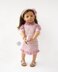 Pink rouse dress for doll 18 in