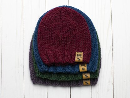 Knit Flat Beanie Hat