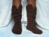 669 BUTTON Front crochet boot slippers, age 1 to adult