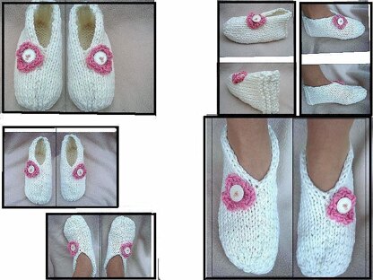 618, KNITTING PATTERN, Women's cozy slippers