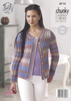 Sweater & Cardigan in King Cole Riot Chunky - 4715 - Downloadable PDF