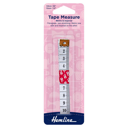 Hemline Tape Measure: Metric/Imperial: 150cm