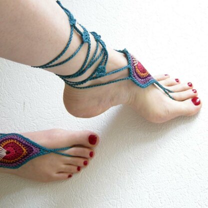 Barefoot Sandals Peacock Style