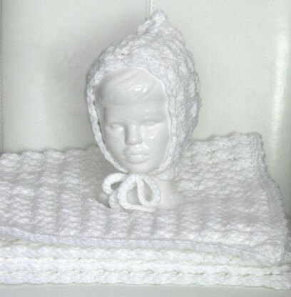 Easy Crochet Baby Puff Pixie Bonnet and Blanket