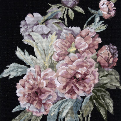 DMC Peony Branches Cross Stitch Kit - 24 × 35.5 cm