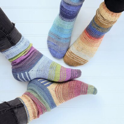 Basic Toe Up Sock in Universal Yarn Bamboo Pop Sock - Downloadable PDF